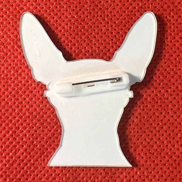 Chihuahua in Goggles Acrylic Pin Brooch Backpack Pin - Picture 4 of 4